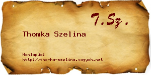 Thomka Szelina névjegykártya